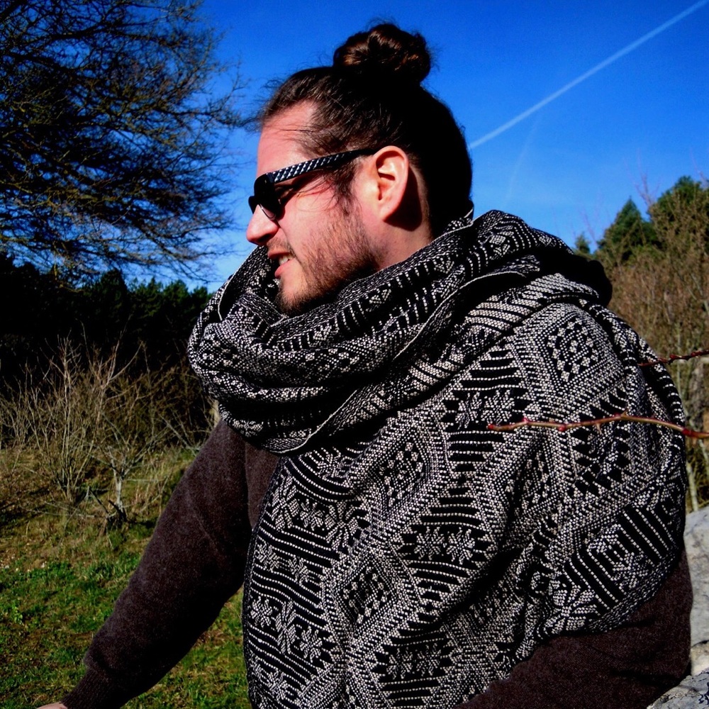New Mexican Woven Shawl Tribal Ethnic Scarf - Picture 5 of 8